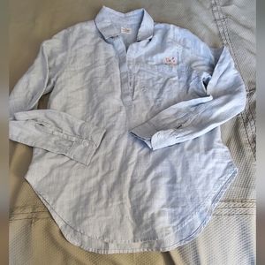 Marine Layer Women's Blue striped Long Sleeve 3/4 button Shirt S